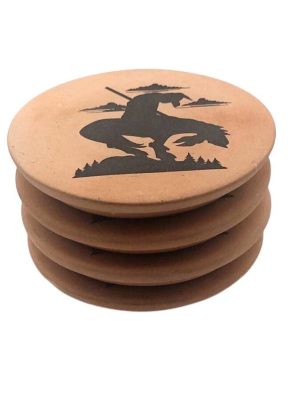 Southwestern Coasters Set of 4 Iconic End Of The Trail Native American Western